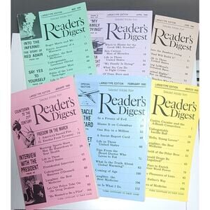 Reader’s Digest 1990 January - June Large-Type Edition Lot Of 6 Vintage